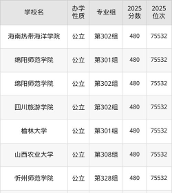 480分能考上什么大学