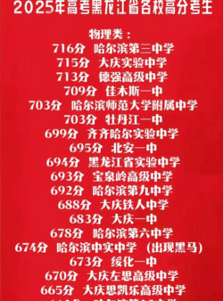 2025年高考黑龙江物理类498分左右能考上哪些学校