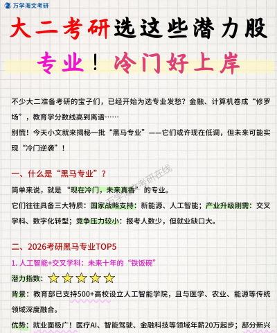 大二专业考研怎么选
