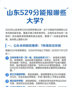 2025年高考山东529分左右能报什么大学