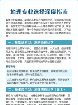 地理方面怎么选专业