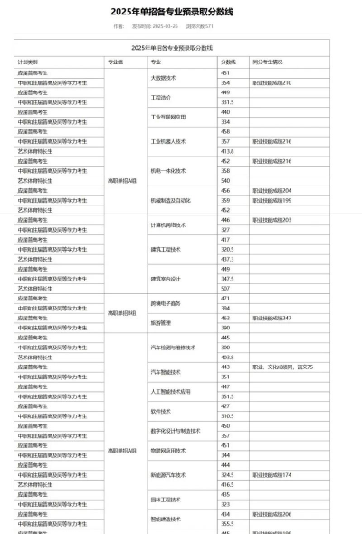 2025长沙职业技术学院单招大数据技术专业最低多少分
