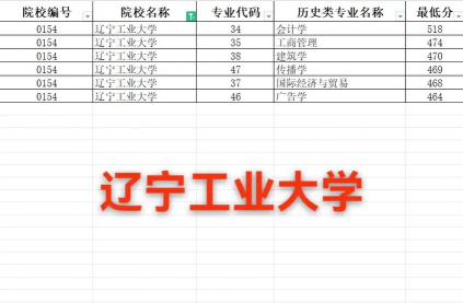 2024年辽宁工业大学各专业在山东录取分数线
