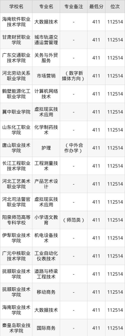 2026年河北历史类411分能报考什么大学