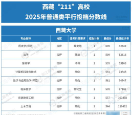 2025年西藏247分能够报什么大学