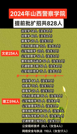 山西警官职业学院2024全国各省招生计划