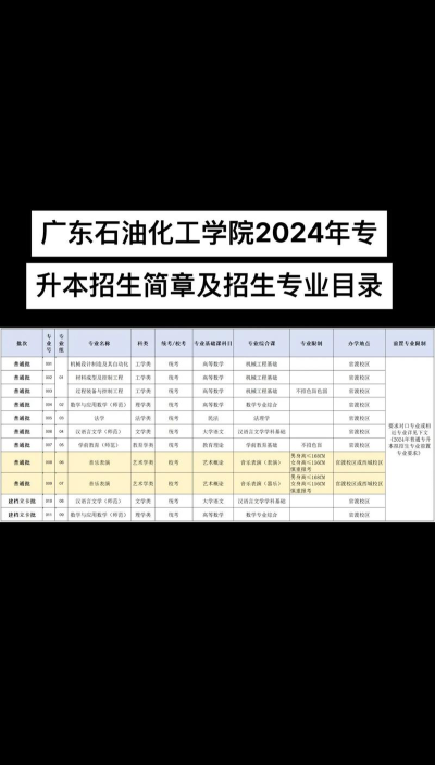 广东石油化工学院2024全国各省招生计划
