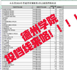 2024年德州学院各专业在山西录取分数线