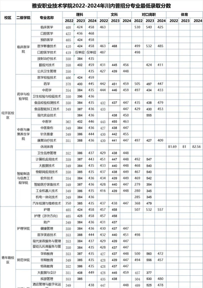 2024年雅安职业技术学院在贵州全部专业录取位次、分数线