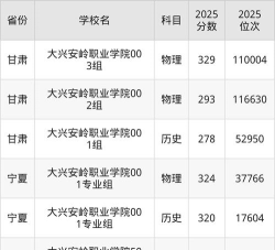 2024年大兴安岭职业学院在贵州全部专业录取位次、分数线