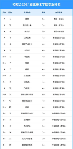 2024湖北美术学院各学科排名