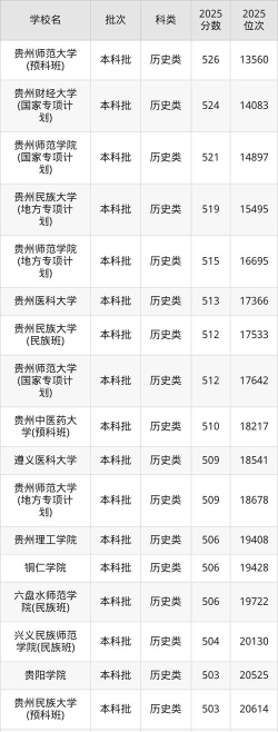 2025年贵州历史类465分能上大学吗