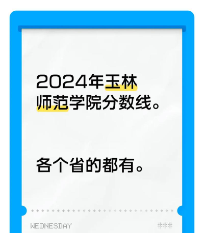 玉林师范学院2024年在贵州各专业录取分数线