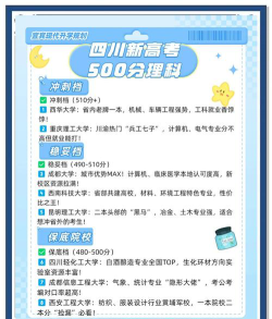 2025年高考四川理科500分左右能考上哪些学校