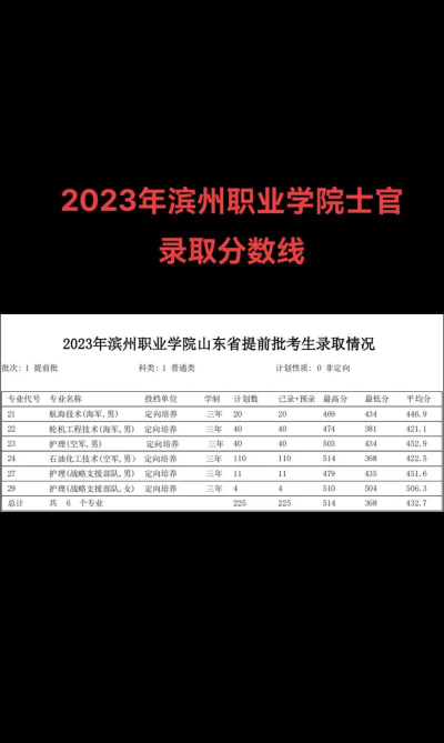 多少分能被滨州职业学院录取