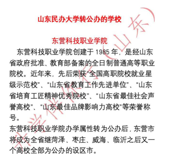 东营科技职业学院是民办大学还是公办大学