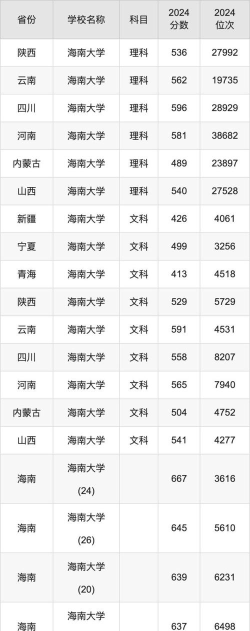 海南比勒费尔德应用科学大学2024各省录取分数线汇总：最低424分可录取