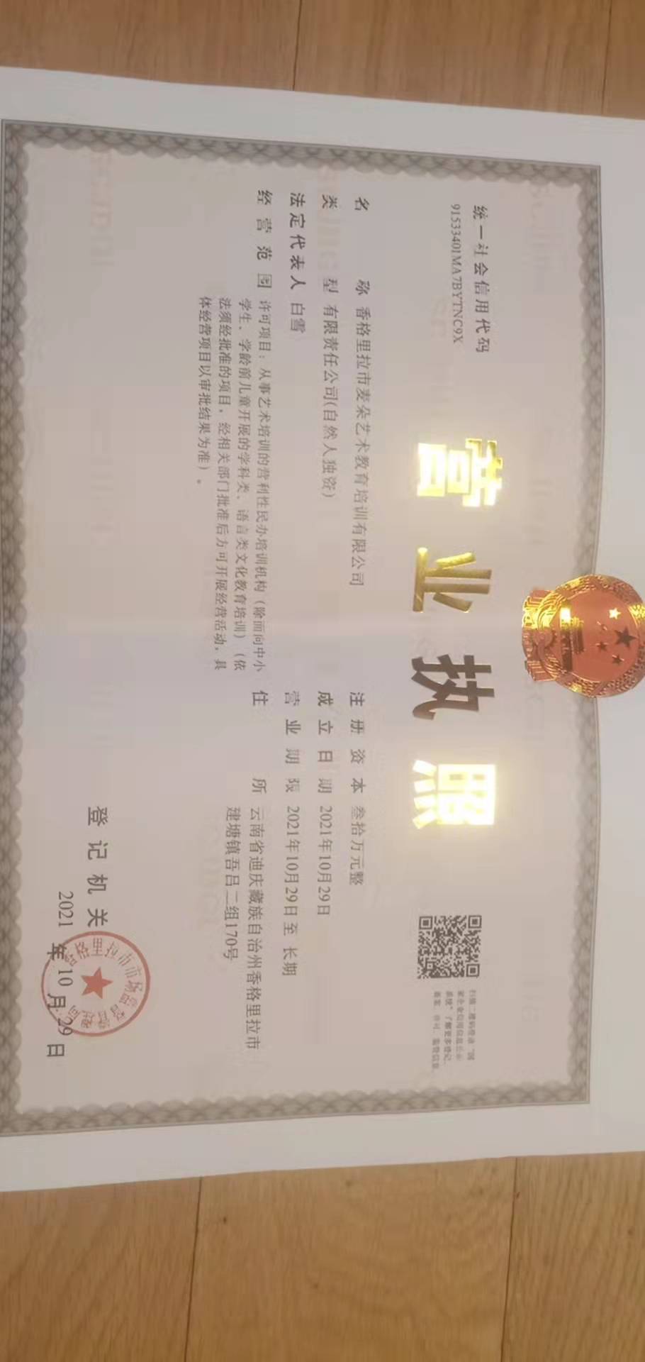 香格里拉市麦朵艺术教育培训有限公司